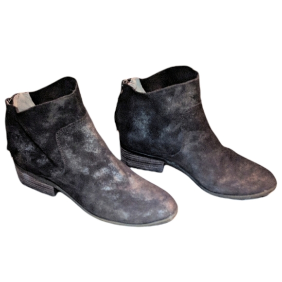 Lucky Brand Leather Suede Brown Round Toe Heeled Ankle Booties Size 6 - Picture 8 of 11